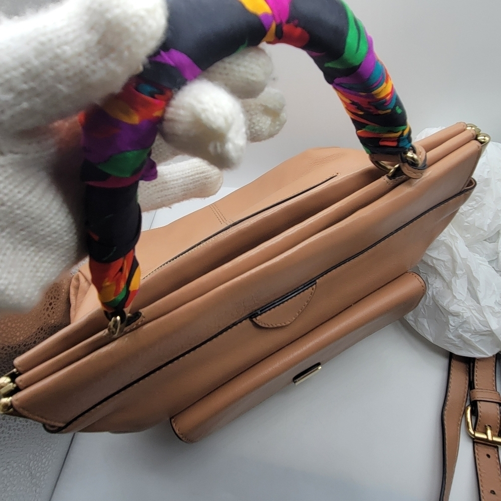 Designer Tory Burch Priscilla Small Frame Satchel Shoulder Strap Push Lock Clasp - Picture 15 of 16